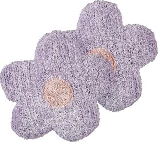 Kissen 2er Set Für Kinder Blumenmuster SORREL Baumwolle 30 x 30 cm Violett