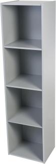 Iris Ohyama, Kindermöbel, Bücherregal, Spielzeugorganizer, 4 feste Regale, Multifunktional, Design, Kinderkrippe, Zimmer, Schule - Kids cube shelf KCX-4 - Grau