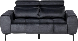 2-Sitzer Sofa Samtstoff schwarz VEGAMO