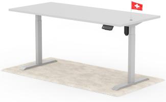 elektrisch höhenverstellbarer Schreibtisch ECO 180 x 80 cm - Gestell Grau, Platte Grau