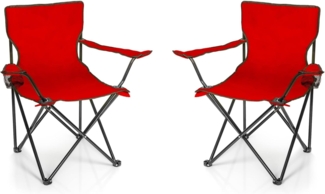 BigDean Campingstuhl 2x Faltstuhl Campingstuhl Anglerstuhl Getränkehalter Klappstuhl