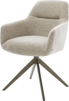 Drehstuhl Pejo-Flex Webstoff Soft Beige Kreuzgestell breit Effektfinish Titan 360° drehbar Wippfunktion Taschenfederkern