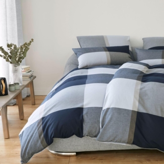 elegante Soft-Flanell Bettwäsche Berkeley smoke | 135x200 cm + 80x80 cm