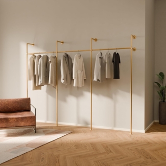 pamo. design Kleiderständer offener Kleiderschrank KIM, Garderobenständer im Industrie Design zur Wandmontage