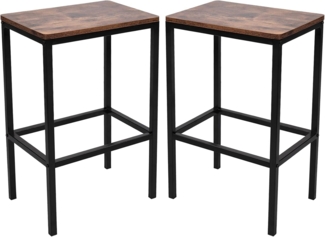 VENDOMNIA Barhocker 2er Set - industrial Design, aus Metall, Barstühle, Bistrohocker, Barstuhl für Bar, Kücheninsel, Theke, Vintage