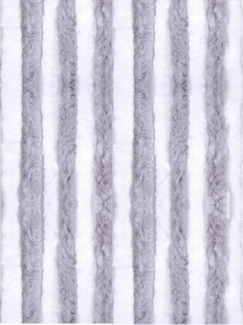 Flauschvorhang 160x220 cm in Unistreifen hellgrau - weiß, perfekter Insekten- und Sichtschutz für Ihre Balkon- und Terrassentür, viele Farben