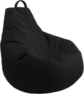 AD. CON Outdoor Gamer Sitzsack mit EPS-Perlen Füllung Puff Relax-Sessel Sitzkissen Bodenkissen Bean Bag 100 x 90 x 95 cm 225L Schwarz