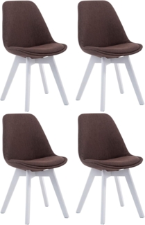 CLP 4er Set Besucherstühle Borneo V2 Stoff mit Polsterung,braun weiß