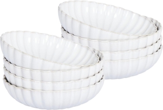 Suppenteller 8er Set NETTLE Steinzeug Cremeweiß