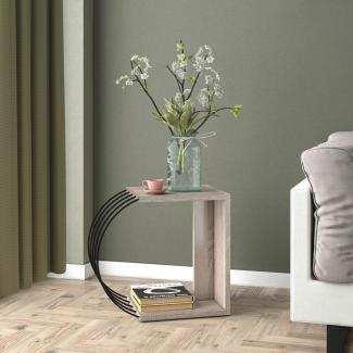 Beistelltisch Vefsn 46 x 30 x 42 cm Eiche / Schwarz [en. casa]