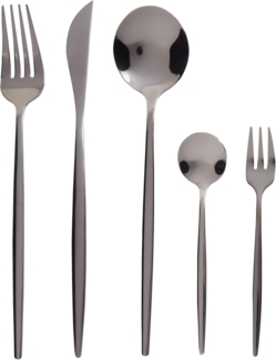 30-teiliges Besteckset RIGATONI Schwarz