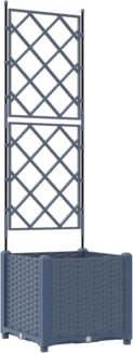 vidaXL Blumentopf Pflanzkasten mit Rankgitter Grau 40 x 40 x 143 cm (1 St)