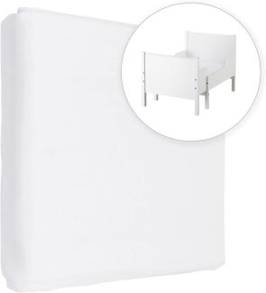 Jersey 100% Baumwolle Spannbettlaken für 130x80 cm Ausziehbare Kleinkind Baby Kinderbett Bett Matratze (Weiß)