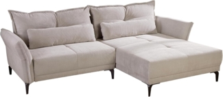 riess-ambiente Ecksofa DESIGNO 250cm beige / schwarz, Einzelartikel 1 Teile, Wohnzimmer · Cord · L-Form · inkl. Kissen · Modern Design