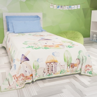 PETTI Artigiani Italiani - Sofaüberwurf aus Mikrofaser, 180x270 cm, Fantasia Party 02 | Mehrzweck-Überwurf für Sofas, Tagesdecke und Tischdecken | Schutzüberwurf waschbar