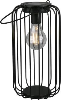 LED Solar Tischleuchte COTOCA zum hängen Schwarz, Ø13cm, Höhe 26cm