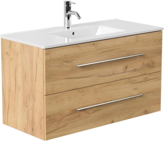 Badmöbel Firenze 100 SoftClose eiche gold : Eiche Gold