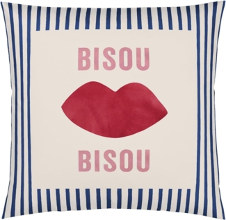 elegante Mako-Satin Kissenbezug Bisou ultramarin|40x40 cm