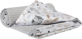 Medi Partners Babydecke Baby Decke Neugeborenen - Kuscheldecke Geschenk Babydecken 75x100 cm für Kleinkinder Mädchen Krabbeldecke Kinderbett Kinderwagen 100% Baumwolle (Lichtung mit Grauer Waffel)