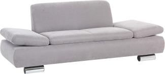 Terrence Sofa 2-Sitzer Veloursstoff Silber Metallfüße verchromt