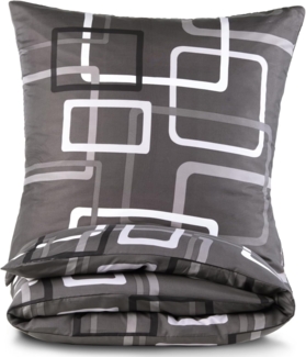 Kuscheli Bettwäsche 155x220 + 80x80 cm atmungsaktiver Bettbezug, moderne Designs, Mikrofaser, 2 teilig, Für Allergiker geeignet, pflegeleicht, angenehm weicher Stoff