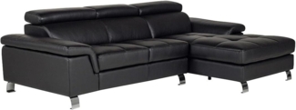Vente-unique - Ecksofa Leder - Ecke Rechts - Schwarz - MISHIMA