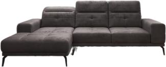 Designer Sofa Terina inkl. Beistellhocker Samt Dunkelbraun Links