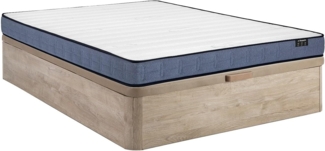 Vente-unique - Bett mit Bettkasten - 140 x 190 cm - Natur hell - Taschenfederkernmatratze - Höhe 19 cm - DAYNI von YSMÉE