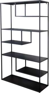 riess-ambiente Bücherregal DURA STEEL 180cm schwarz, Einzelartikel 1-tlg, Wohnzimmer · Metall · 6 Fächer · Bücher · Modern Design · Schlafzimmer