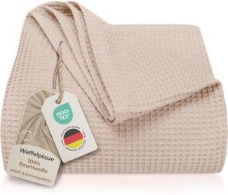 Laynenburg Tagesdecke Waffelpique aus 100% Baumwolle – Baumwolldecke, Kuscheldecke, Wohndecke als Sommerdecke, Bett-Überwurf, Couch-Überwurf, Sofa-Decke