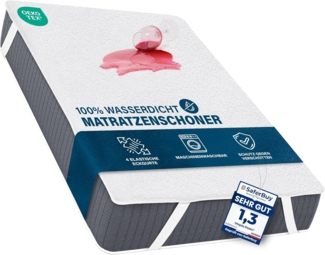 Utopia Bedding Wasserdichter Matratzenschoner 180x200 cm, Oeko-TEX Zertifiziert, Atmungsaktive Matratzenauflage, Wasserdichter Matratzenschoner mit elastischen Eckbändern, Nässeschutz Weiß