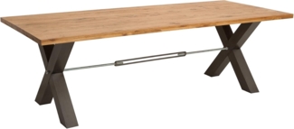 riess-ambiente Esstisch THOR 200cm natur / grau (Einzelartikel, 1-St), Massivholz · Metall · X-Gestell · geölte Wildeiche · Industrial Design