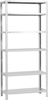 Simonrack Schwerlastregal, Lagerregal, 200x110x40 Metallregal, Kellerregal, Biegestelle 90 kg, 6 Fachböden, Weiss - Comfort