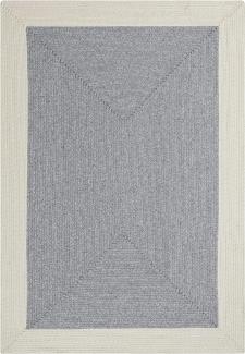 Northrugs Trenzado In- & Outdoor Teppich Wetterfest – Pflegeleicht Handmade-Look für Innen und Außen Gewebter Outdoorteppich Läufer für Balkon, Terrasse, Wohnzimmer, Garten – Grau Creme, 160x230