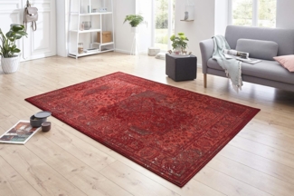 Kurzflor Teppich Plume Rot Braun - 160x230x0,9cm