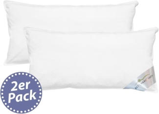 BettwarenShop Federkissen 2 Stück, Comfort 100%, Federn weiß, 40x80 cm