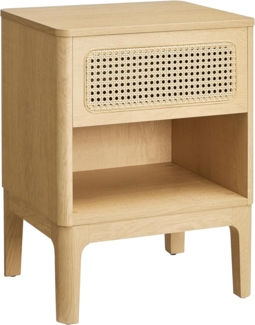 Vasagle Nachttisch, Boho-Nachtschrank mit Schublade, modern, Beistelltisch, für Schlafzimmer, Wohnzimmer, 40 x 45 x 60 cm, Naturfarben