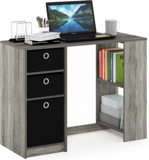 Furinno JAYA Moderner Computerschreibtisch, Schreibtisch, PC-Tisch, Französisch Eiche/Schwarz, 100. 1 (B) x 74. 4 (H) x 39. 9 (T) cm