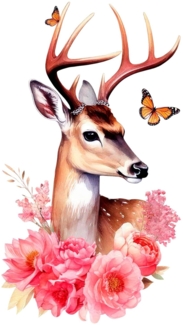 yabaduu YX021 Reh Hirsch Wandtattoo Wandsticker Aufkleber für Kinderzimmer Babyzimmer Tiere des Waldes (52x92 cm)