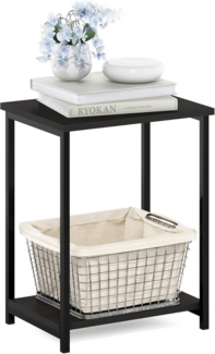 Furinno Simplistic Industrial Beistelltisch mit Metallrahmen, 1er-Pack, Espresso