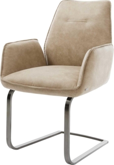 Freischwinger Zoa-Flex Mikrofaser Beige Vintage Freischwinger flach Graphit Taschenfederkern