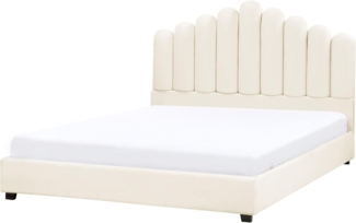 Wasserbett Samtstoff VINCENNES 160 x 200 cm Cremeweiß
