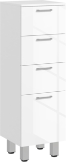 Kleankin Badkommode Badezimmerschrank (Badezimmer-Aufbewahrungsschrank, 1 St, mit Schublade, verstellbare Füße), 30 x 30 x 93 cm, Weiß