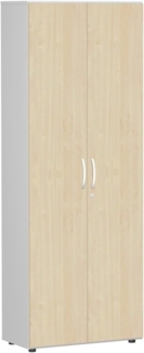 Garderobenschrank mit ausziehbarem Garderobenhalter, 80x42x216cm, Ahorn Lichtgrau