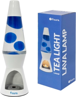 FISURA – ohne Strom. Blau-weiße Umweltfreundliche Lampe. Originelles Geschenk. 29x8,5 cm (Kerze nicht enthalten)