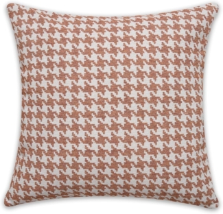 Kissen Jacquard Hahnentritt mit Füllung orange 45 x 45 cm