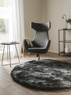 benuta Teppich Whisper, rund, Höhe: 31 mm, Hochflorteppich Wohnzimmer, Schlafzimmer, Esszimmer, Flur, Weich