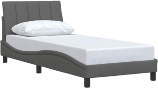vidaXL Bett Bettgestell ohne Matratze Dunkelgrau 90x200 cm Stoff