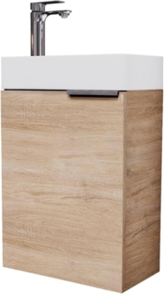 Planetmöbel Waschtisch mit Unterschrank 40 cm Waschbecken Bad Gäste WC, Sonoma Eiche