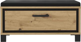 FORTE Trondheim Kleiderpaneel, Holzwerkstoff, Schwarz/Braun, 89,1 x 44,7 x 41,5 cm